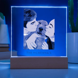 Family Portrait | Custom Vector Art | Square Acrylic