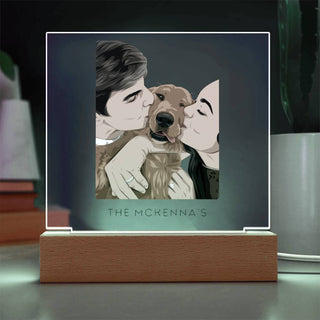 Family Portrait | Custom Vector Art | Square Acrylic