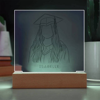 Graduation Portrait | Custom Line Art | Square Acrylic Plaque