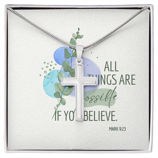 All Things Are Possible Faith Cross Necklace