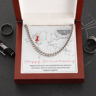 Happy Anniversary Customizable Personalized Necklace for him - Atelier Prints